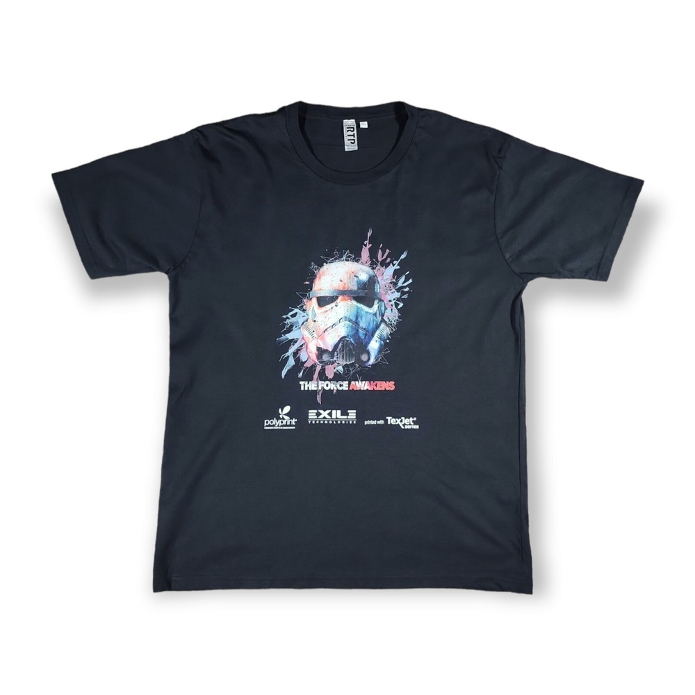 RTP The Force Awakens Promo Black Graphic T Shirt Size Large